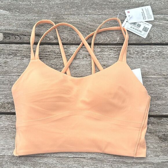 Lululemon Like a Cloud‎ Longline Bra B/C Cup peach 🍑 Bellini size 2 NWT - Picture 1 of 6